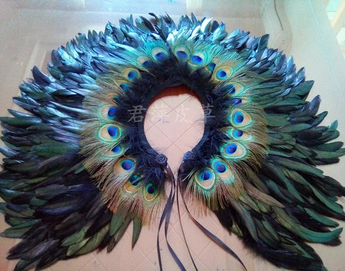 Women's Real Peacock Feather Fur Bridal Bridesmaid Wedding Cape Wrap Pashmina Scarf Shawl for Evening Fancy Dress Party Women's Real Peacock Feather Fur Bridal Bridesmaid Wedding Cape Wrap Pashmina Scarf Shawl for Evening Fancy Dress Party